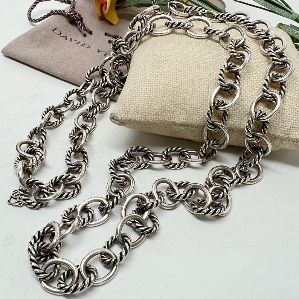 David Yurman 30” Medium Oval Link Chain Necklace .925 Sterling Silver